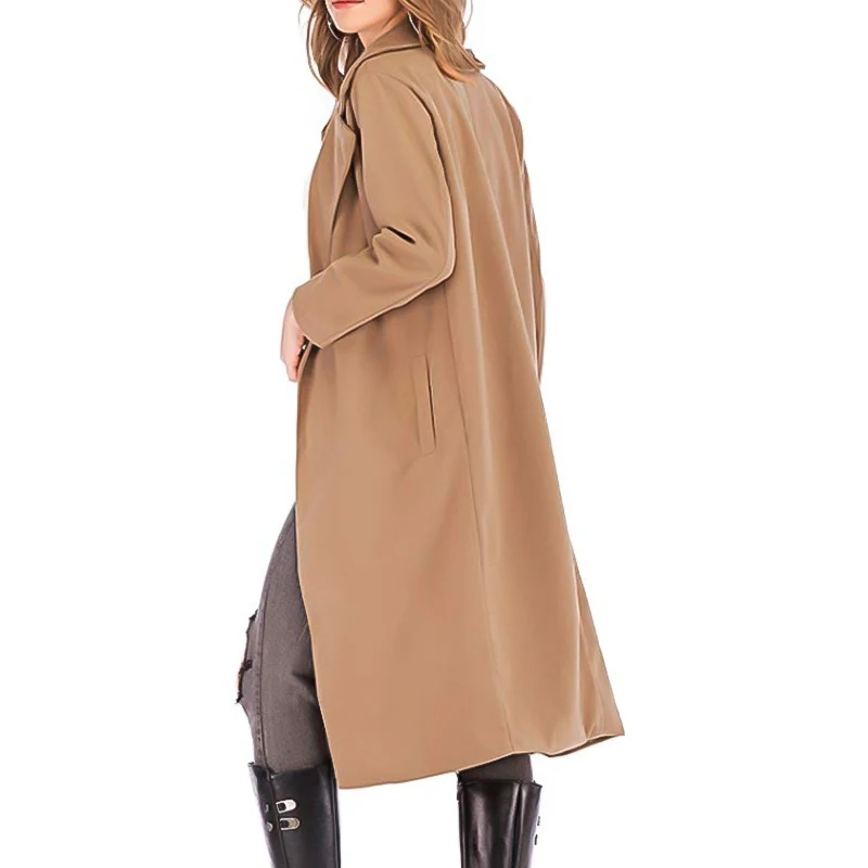 New Item Winter Cashmere Fleece Fabric Maxi Elegant Ladies Wool Jacket Coat