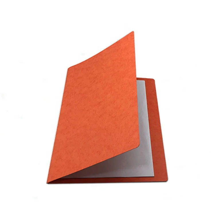 Заводская индивидуализированная темно-оранжевая картонная папка для документов с металлическим пружинным зажимом для презентации