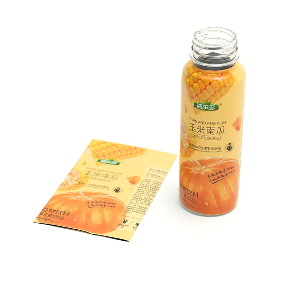 2024 Customized juice bottle labels beverage heat shrink sleeve label for juice bottle beverage