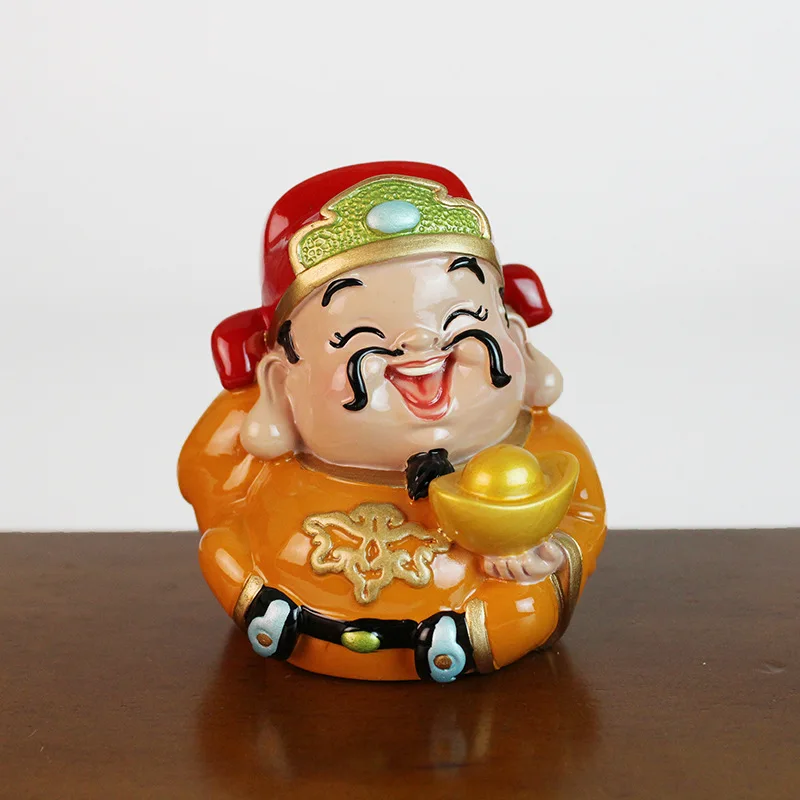 Wholesale Chinese Traditional Culture Design Resin Figurine,The God of Wealth Resin Statues Sculpture for Home Office Decoration