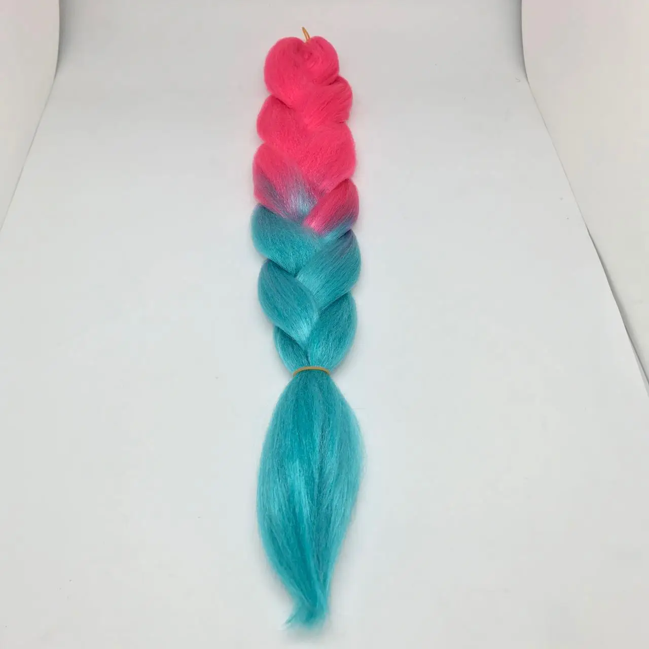 Light red light blue gradient big braid fashion dress wig chemical fiber hair B41