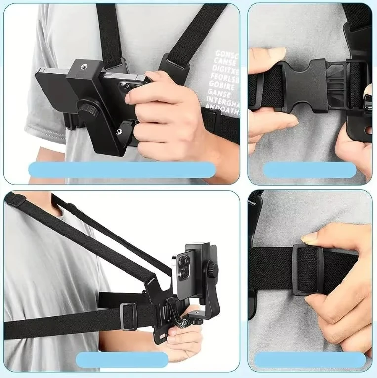 POV Action Camera Accessories Outdoor Cycling Bicycle Use Chest Shot Straps Live Streaming Phone Holder Outdoor Cycling Phone