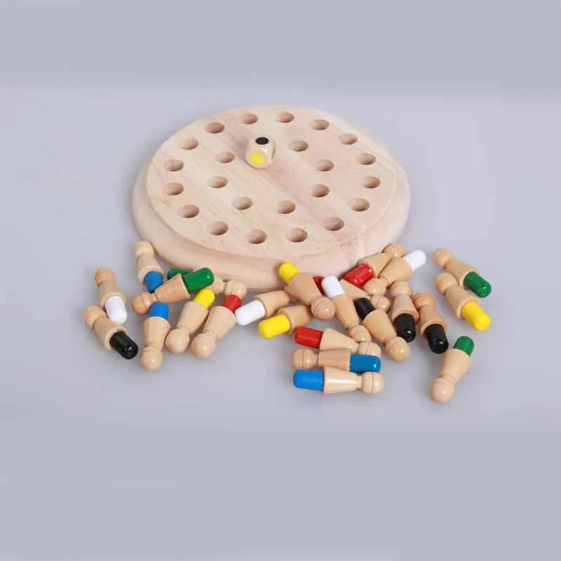 Hotsale Kids Wooden Memory Match Stick Chess Game Fun Block Board Game Educational Color Cognitive Ability Toy For Children