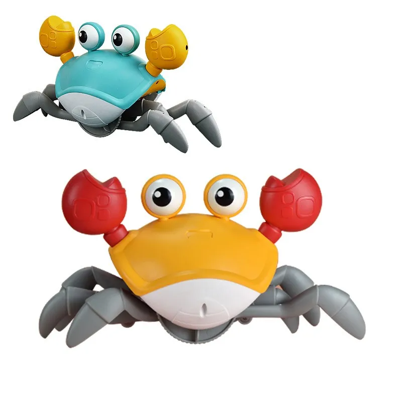 Electric Induction Crab Toy with Light Music EVA Plastic Musical Pet for Babies Interactive Learning and Play