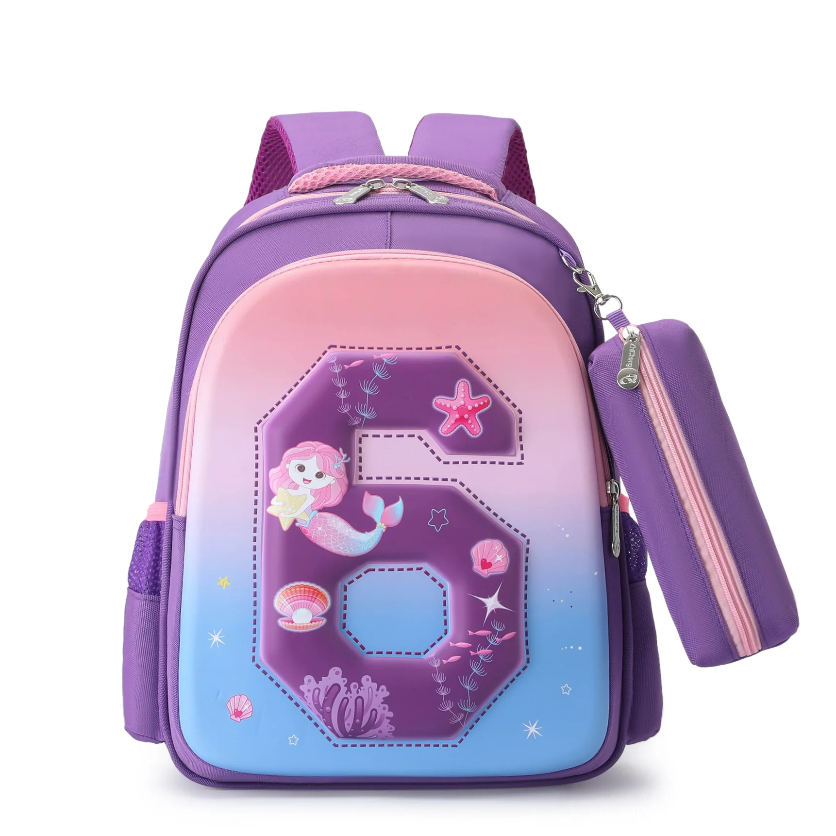 Creative design contrast color schoolbag for children hard shells 3D backpack