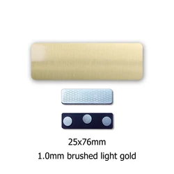 BrightSUB 1.0mm brushed gold Sublimation Aluminum Name badge blank with magnetic for heat transfer printing name tag