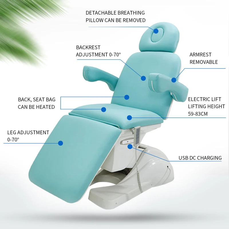 Роскошный полностью откидывающийся Универсальный косметический стул, регулируемый стул для татуировок с тремя двигателями, красивая кровать