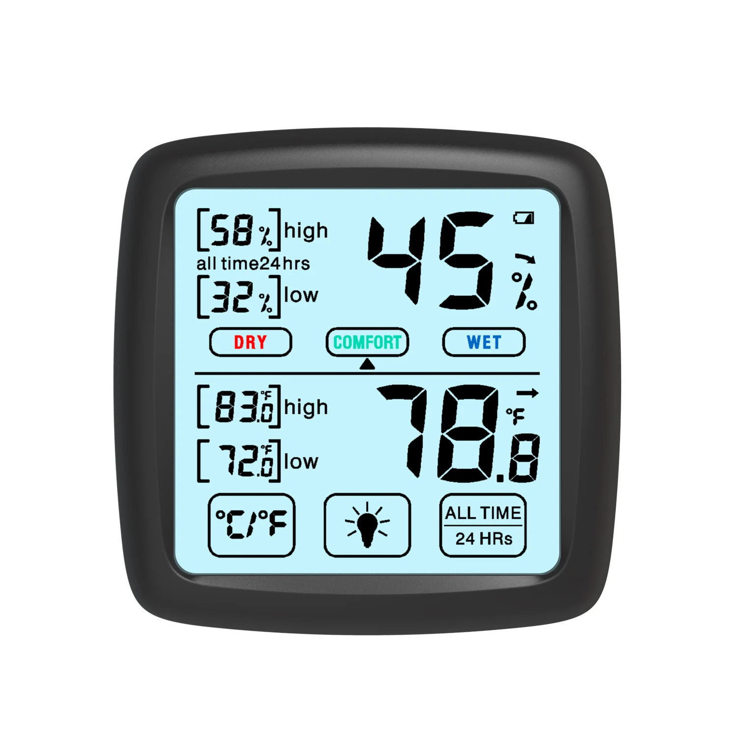 Touch screen Digital Thermometer Hygrometer electronic  indoor lcd thermometer hygrometer