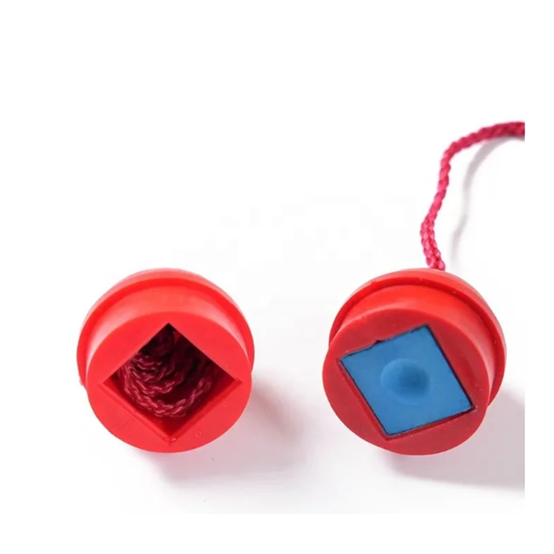 Snooker Cue Chalk Holder Red Rubber Pool Billiard Cue Chalk Holders with Cord