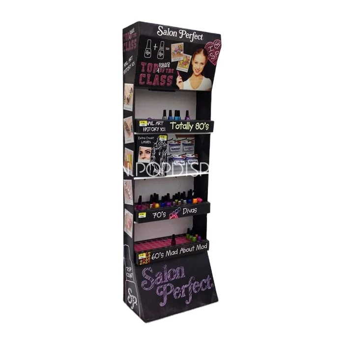 Best Selling cosmetic Paper Display Floor Corrugated Eyeliner And Mascara Stand