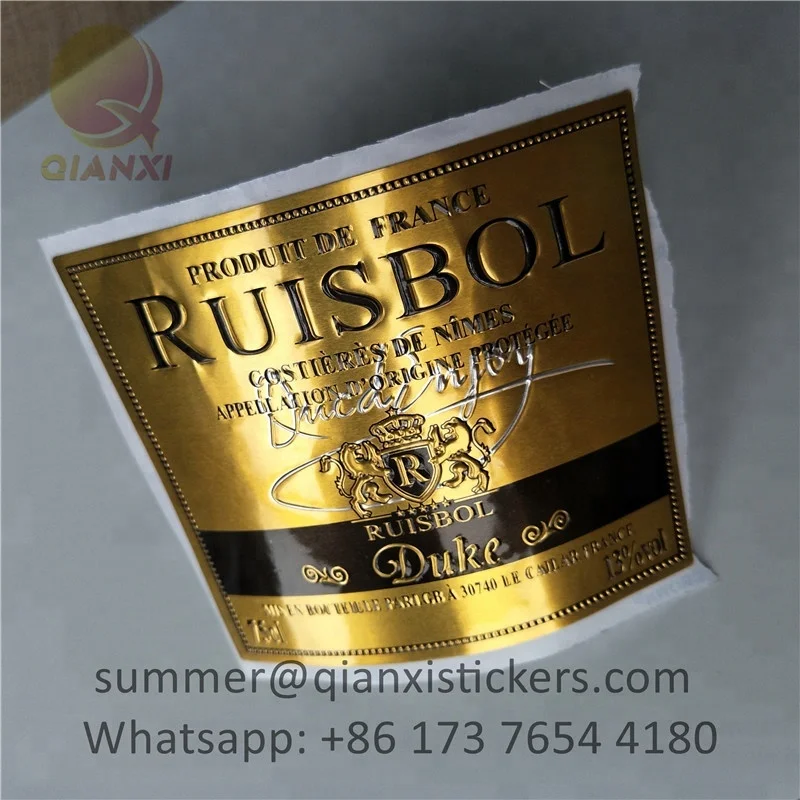 Custom  packaging sticker roll adhesive waterproof logo  sticker printing juice wine labels