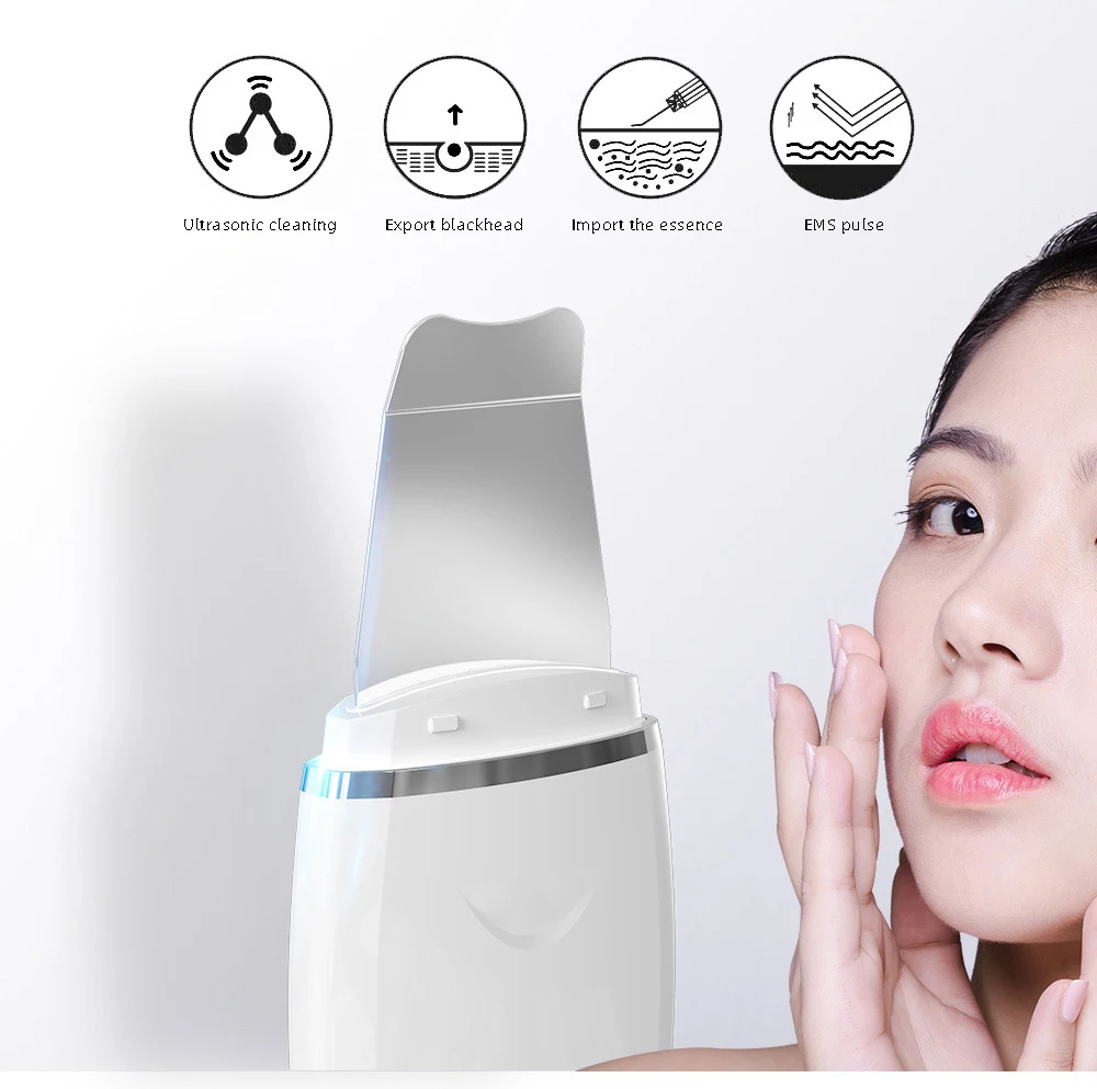  Deery Face Skin Spatula Blackhead Remover Pore Cleaner Wireless Ultrasonic