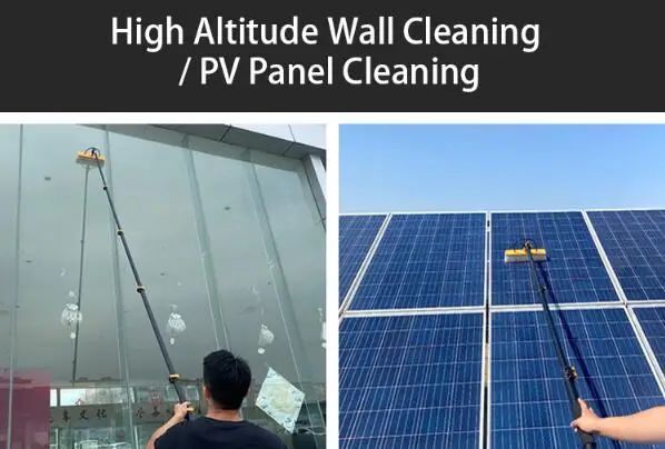 Telescopic Extension Pole Cleaning Kit for Cleaning Window Solar Panels Water Fed Pole Kit with 4-Hole Water Fed Brush Head