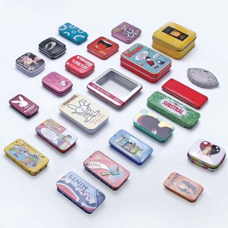 [0 MOQ] Embossed Wine Gift Tin Rectangle Hinged Metal Tin Child Resistant Boxes Round Empty Tea Coffee Tins Container