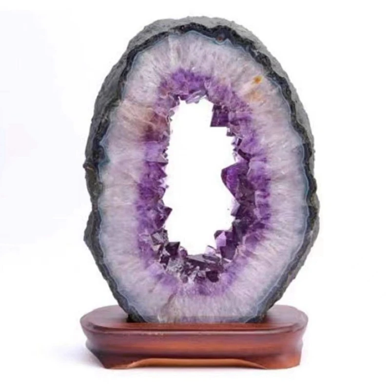 natural rough amethyst cluster geode wholesale large amethyst druzy slab amethyst slice hole for home decoration