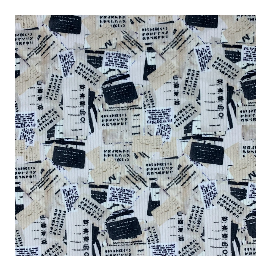 Fashion Design Customize 100% Polyester  8 wales 200gsm Digital printed warp knitting corduroy fabric for garments for sofa