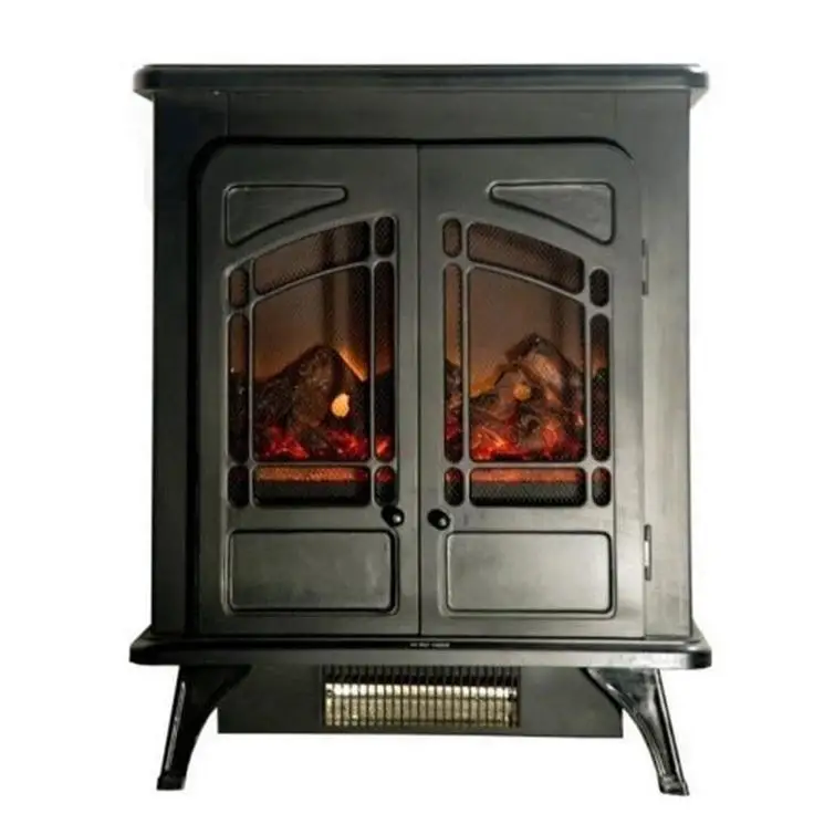 Electric Fireplace Chimenea Heat Screen Marble Fire Wood Burner Fan Double Sided Door Terrace Fireplace