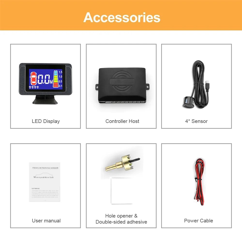Made in china 3.5inch cheap LED LCD electromagnetic parking sensor for car truck