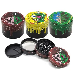 2022 New Design 50MM 4 Parts Zinc Alloy Metal Cartoon Backwoods Herb Grinder Tobacco Custom Logo Dry Grinders Wholesale