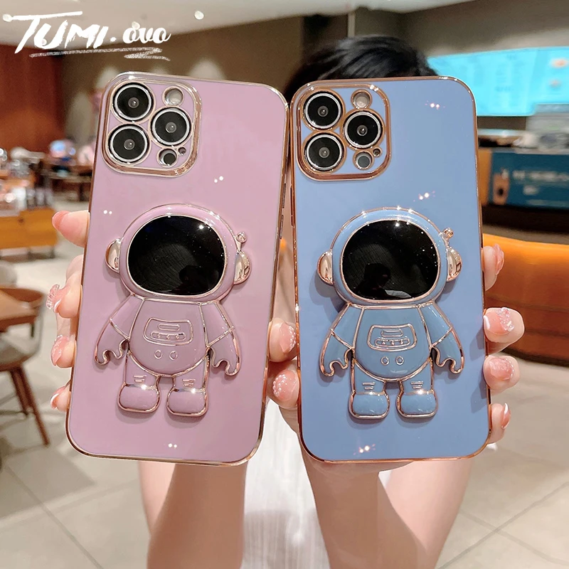 Чехол для телефона Laudtec с 3D астронавтом iPhone 14 13 12 11 Pro Max XS XR складной держатель-подставка
