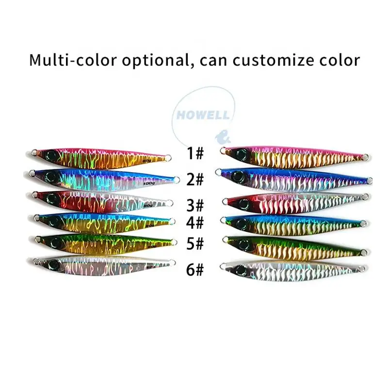 Hologram slow jigging lure sardine fish 40-100g fishing metal lead jig shore casting slow pitch jigging lure bait