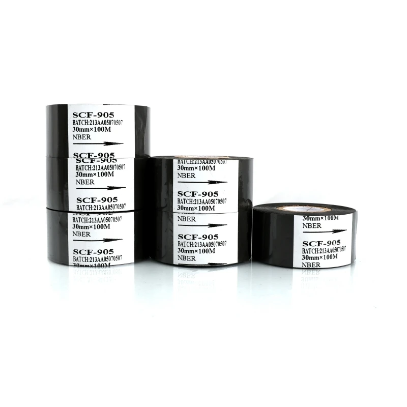 Hot Stamping Foil Hot Stamping Ribbon Thermal Transfer Ribbon SCF-905 Coding Ribbon for Printing Packaging Black PET Plastic