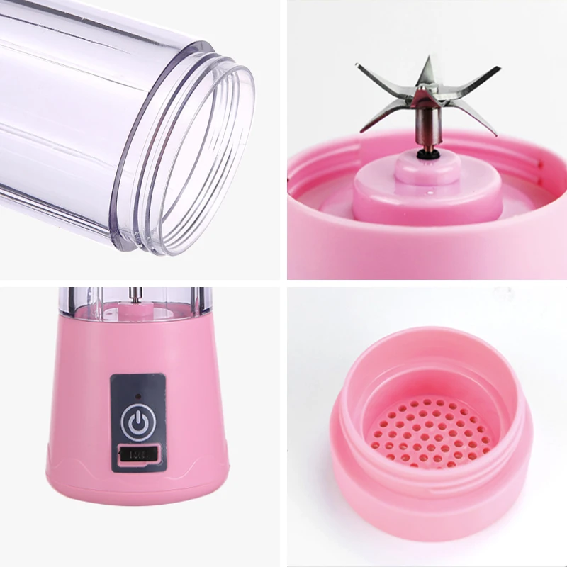 Wholesale 6 Blades Juicer Cup USB Recharge 380ML Portable Juicer Blender Cup