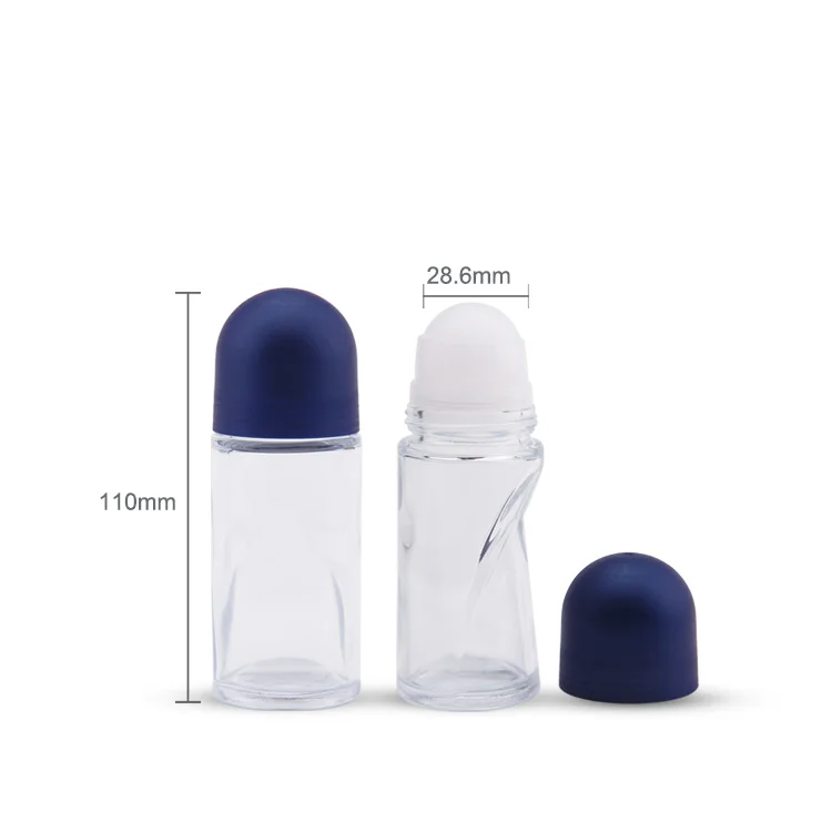 Oem Cosmetic Packaging Clear Deo Large Premium Roll On Glass Bottle,50ml roller on deodorant bottle,roll on bottle printing