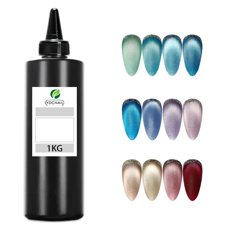 ydc nail Factory Wholesale Magnetic Uv Pigment Magic Crystal cat eye nail gel polish green