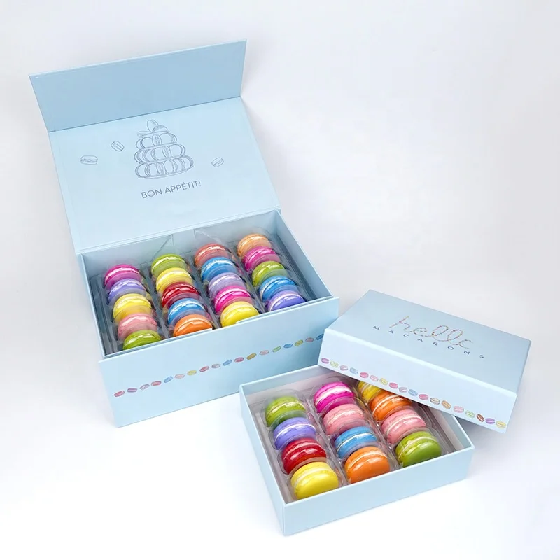 Custom macaron box packaging cookie cardboard paper box diy gift box printed