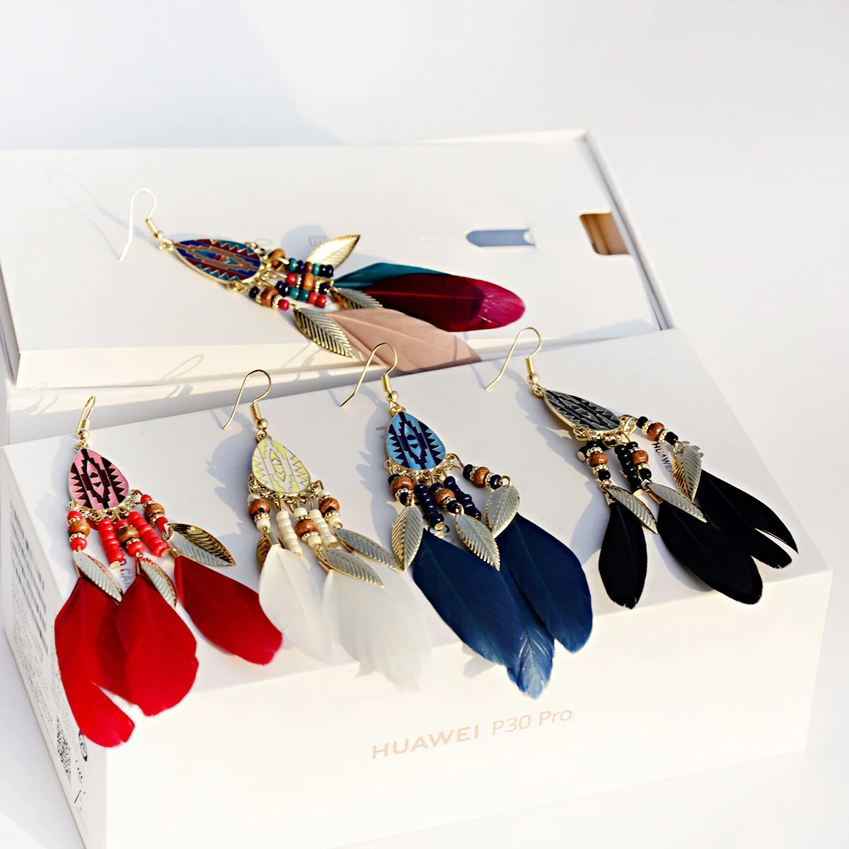 Bohemian Feather Tassel Earrings For Women 2021 Ohrringe Water Drop Vintage Statement Earrings Boho Indian Jewelry Kolczyki