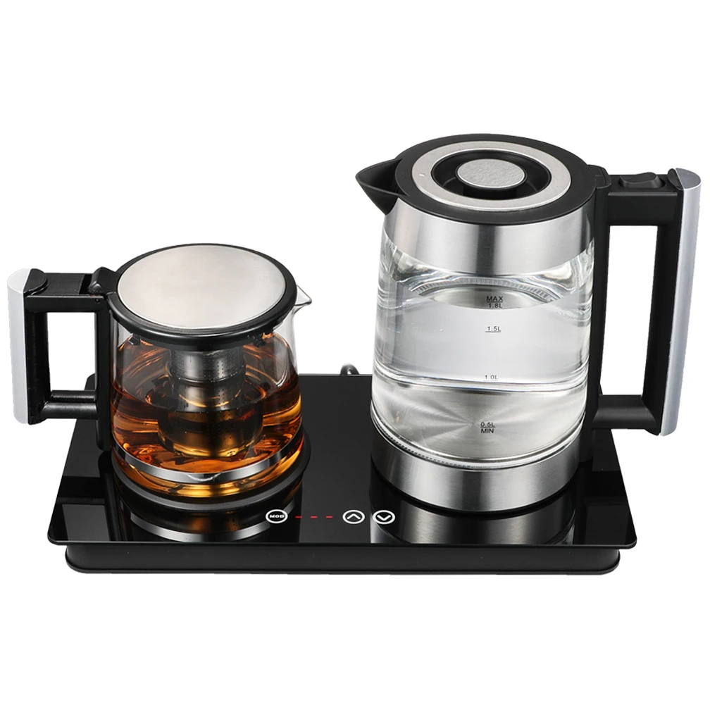 Turkish Tea Maker Customized Double Electric Kettle Glass Teapot Set  Electric Tea Kettle Glass Teapot Combination