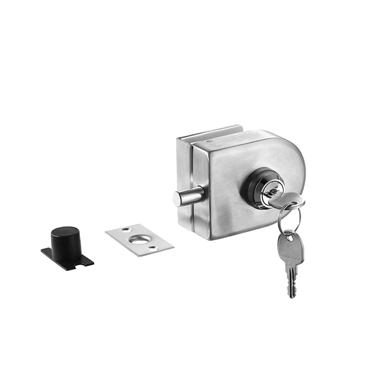 Stainless Steel Glass Sliding Door Patch Fittings Handle Lock with Keys,Knobs Hardware Accessories