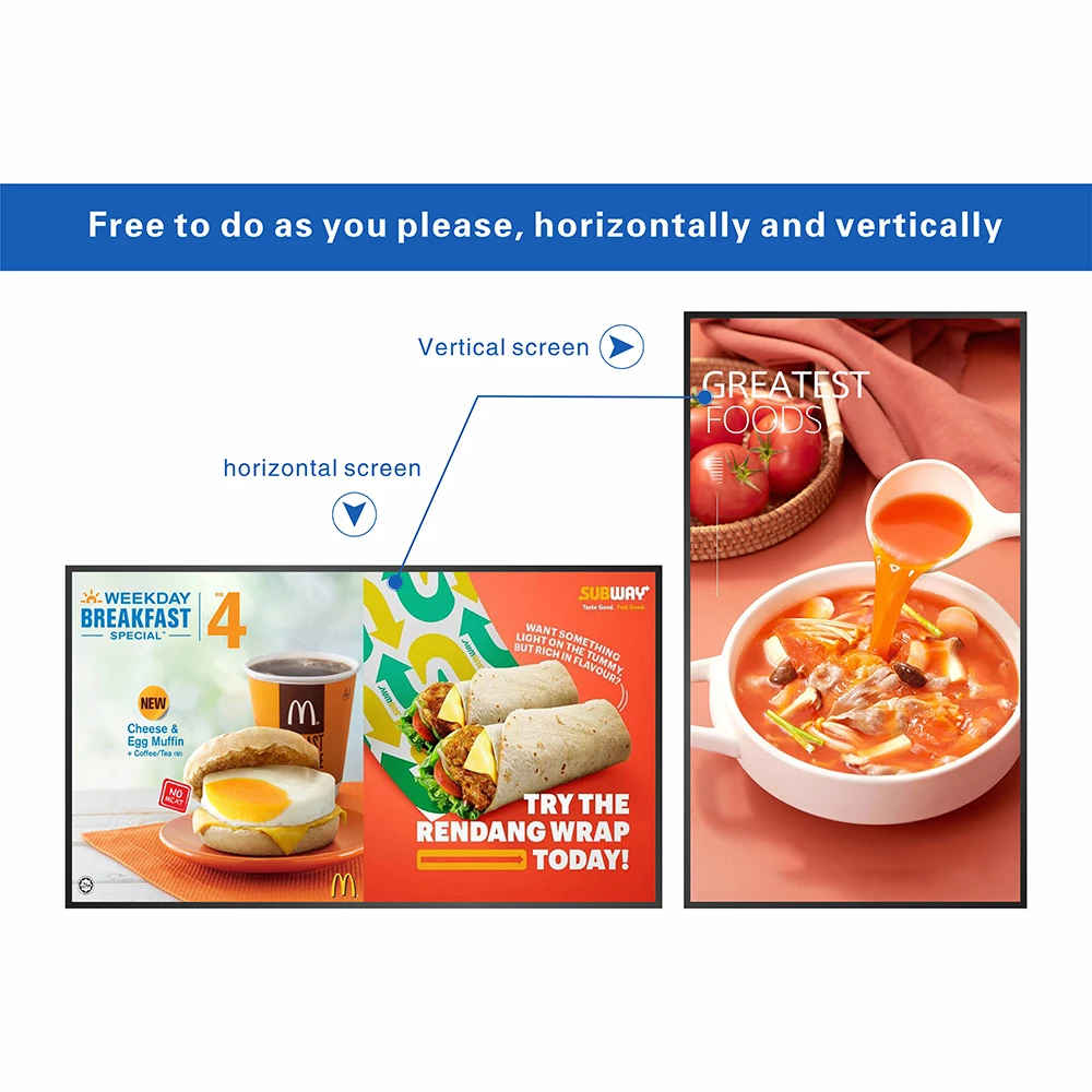 55-inch wall hanging advertising machine HD ultra-thin network elevator building LCD advertising machine display