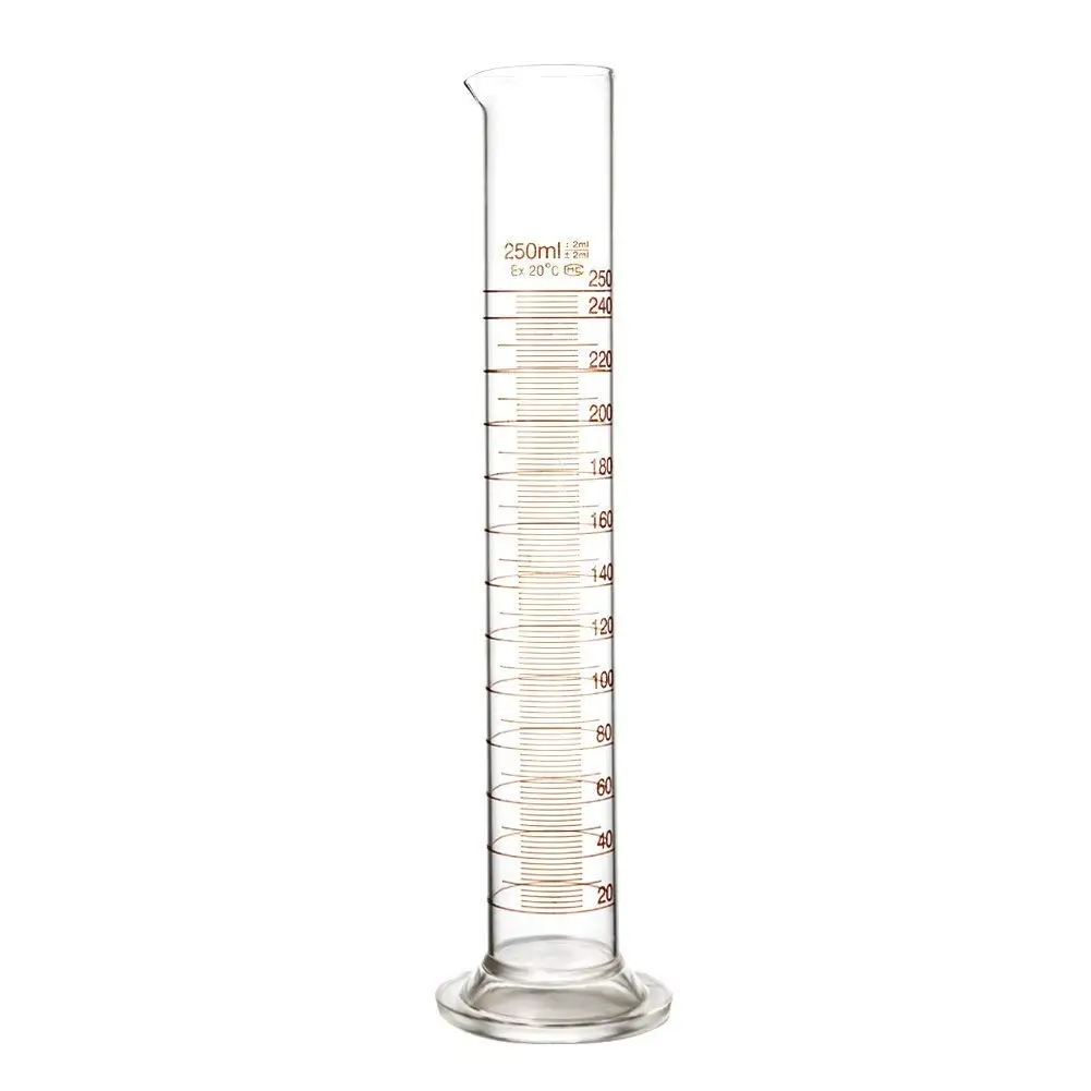 Custom 5ml 10ml 25ml 50ml 100ml 250ml 500ml 1000ml 2000ml Glass Cylinder Measuring Graduated Cylinder