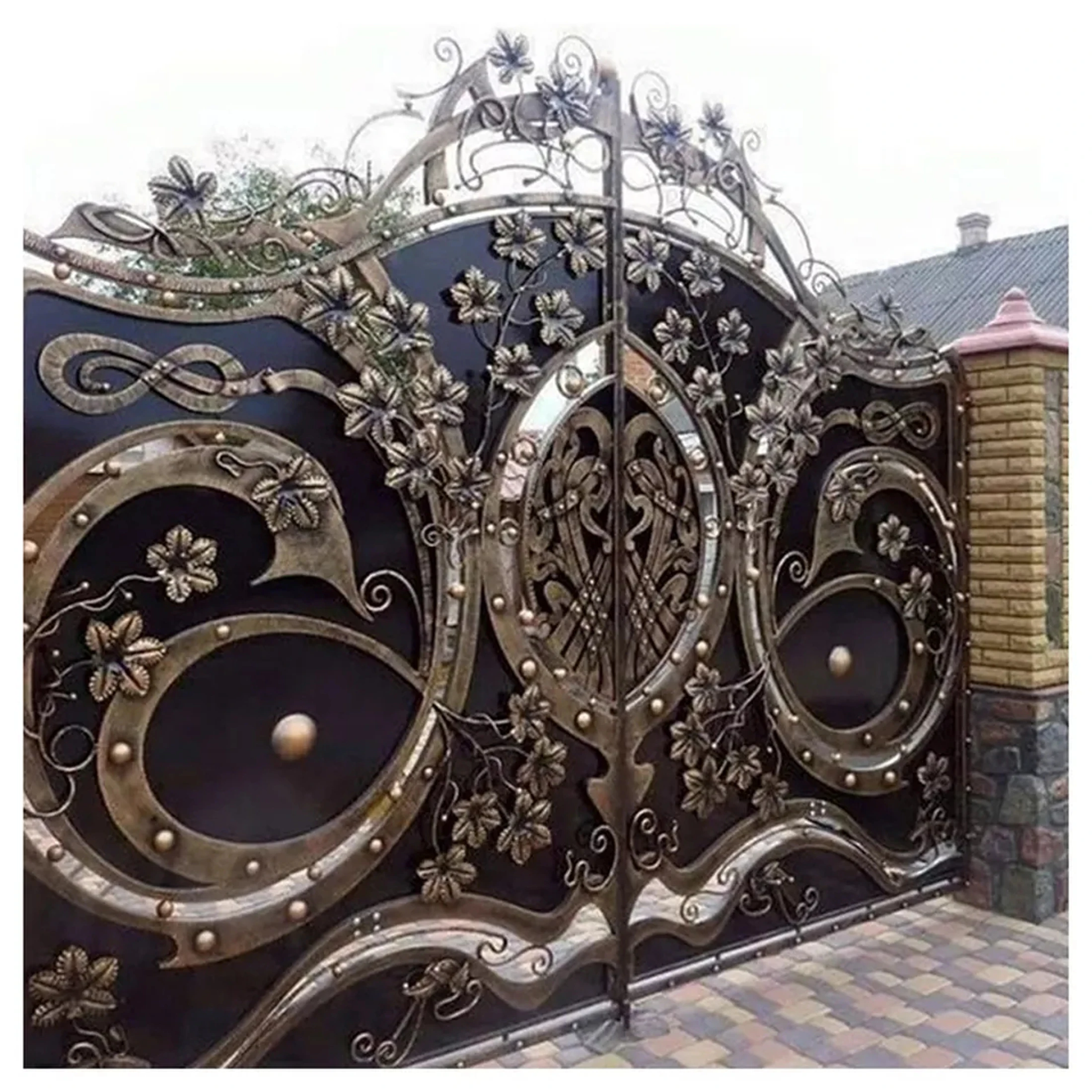 Hot Sale and High Quality external Double Metal Driveway Gates Design