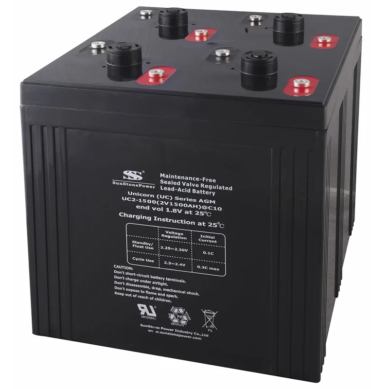 Sunstone Factory Price Front Terminal Battery AGM 2V 1500AH For UPS Power Backup Storage  Maintenance Free Battery