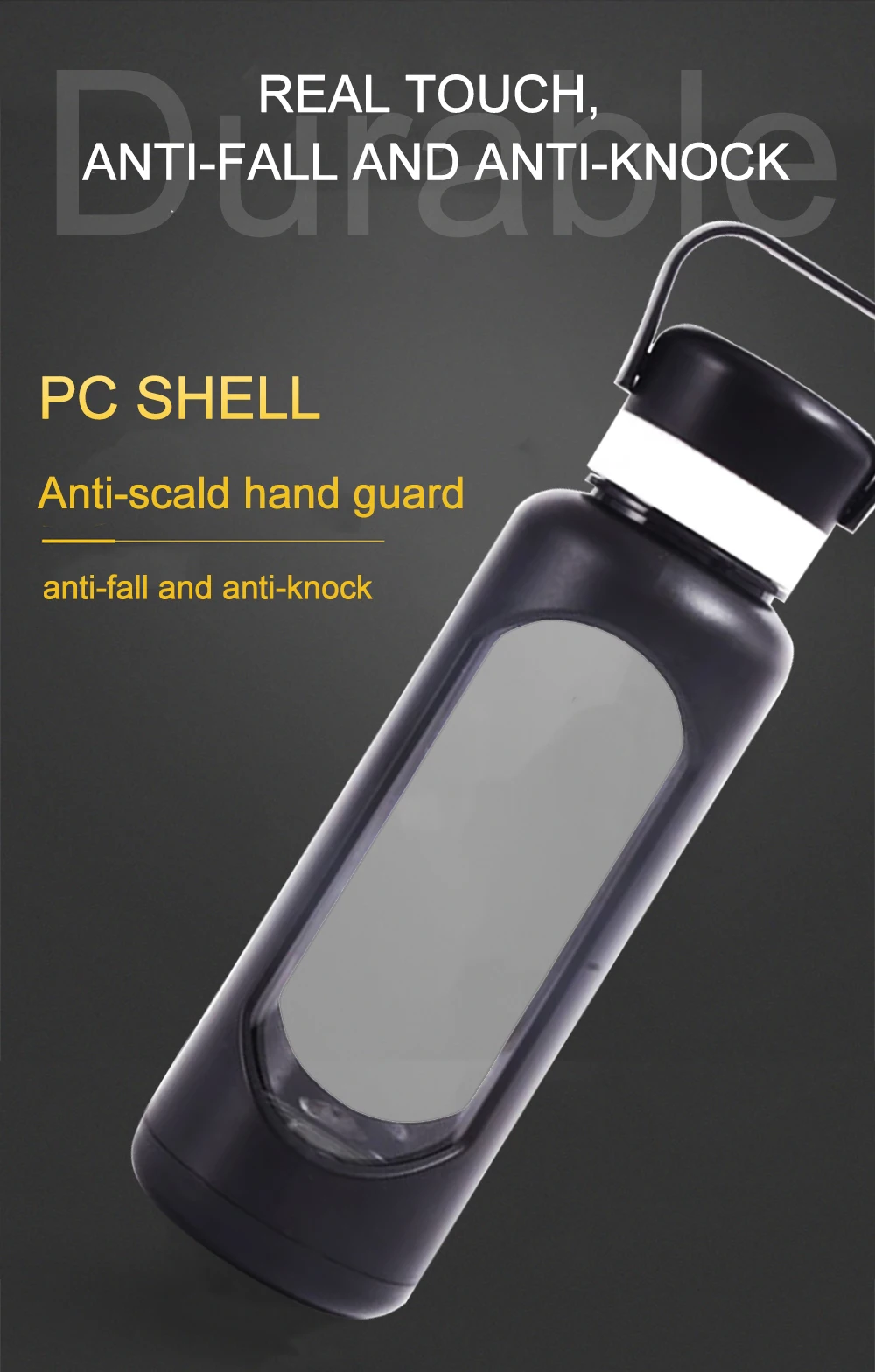 Walcold Customize 1000ml Glass Water Bottle With Silicone Protection Sleeve Cover