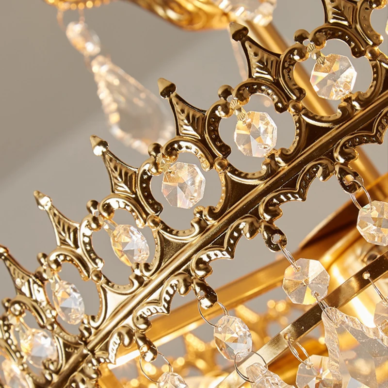 Postmodern Gold Crystal Chandelier Light Indoor Round LED Hanging Lamp Style Cheap Nordic Modern Crystal Chandelier