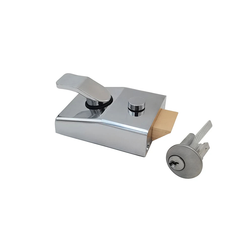 Zinc Alloy Entrance Door Rim Right Lock 40mm & 60mm Latch Single Cylinder Security door lock