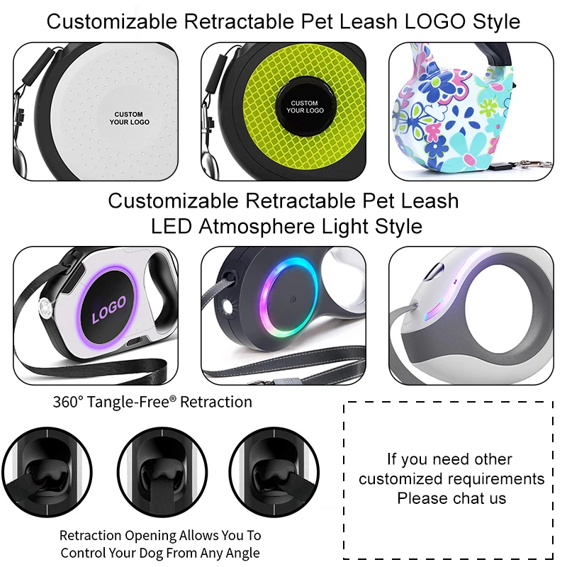 WeLove Wholesale Custom Logo Heavy Duty Adjustable Collars Dog Accessories Lead Strap Automatic Pet Retractable Dog Leash