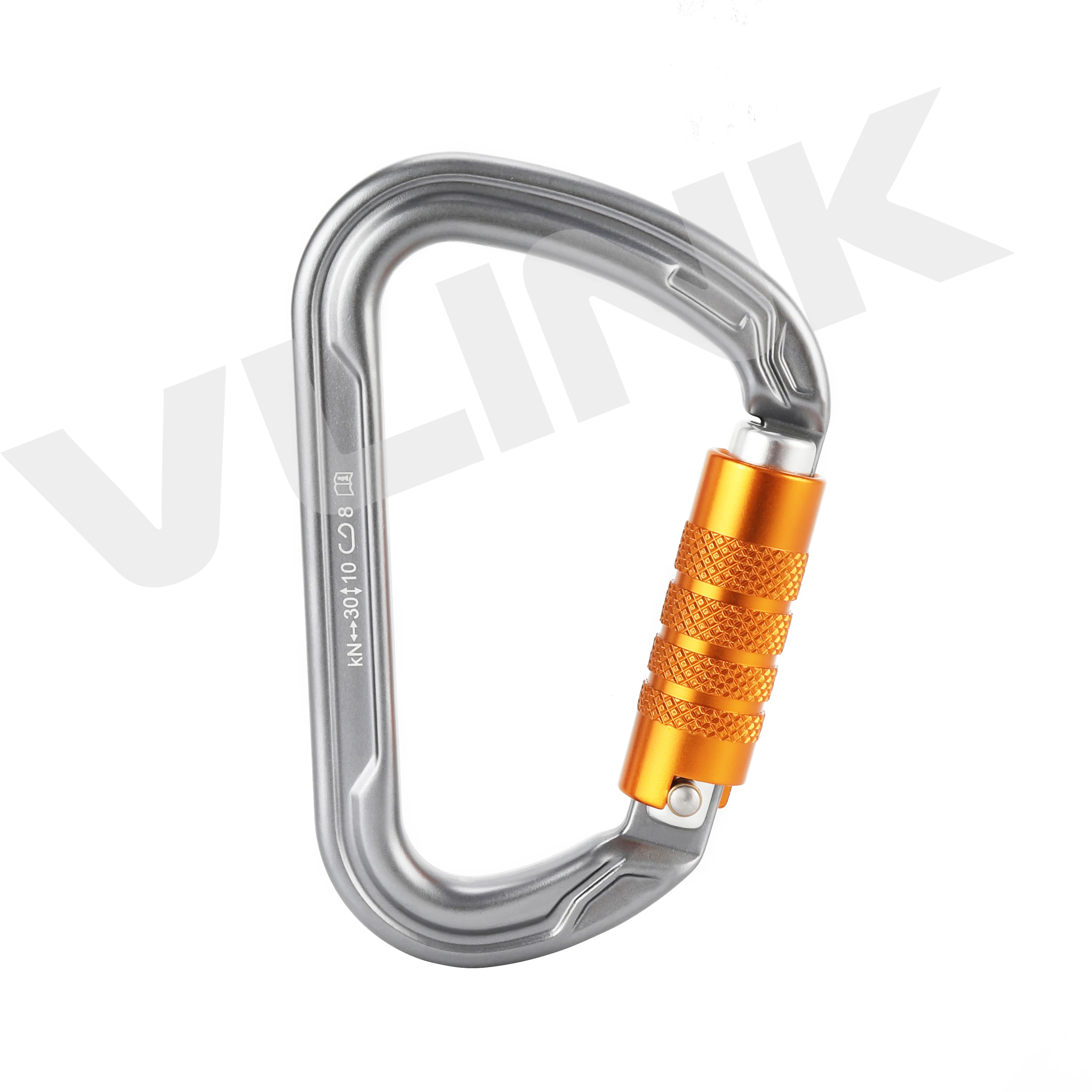Lightweight Twist Lock CE Certified 30KN Double Action Auto Locking Climbing Carabiner