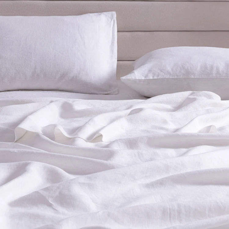Oeko-tex Pure linen 100% French flax linen bedding sets 7 pieces luxury bed linen sheet sets Vintage europa Bedding sets