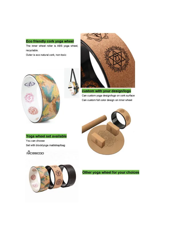 Increase Strength Flexibility Perfect Yoga Roller,Backbends Stretch Back Pain Cork Yoga Wheel