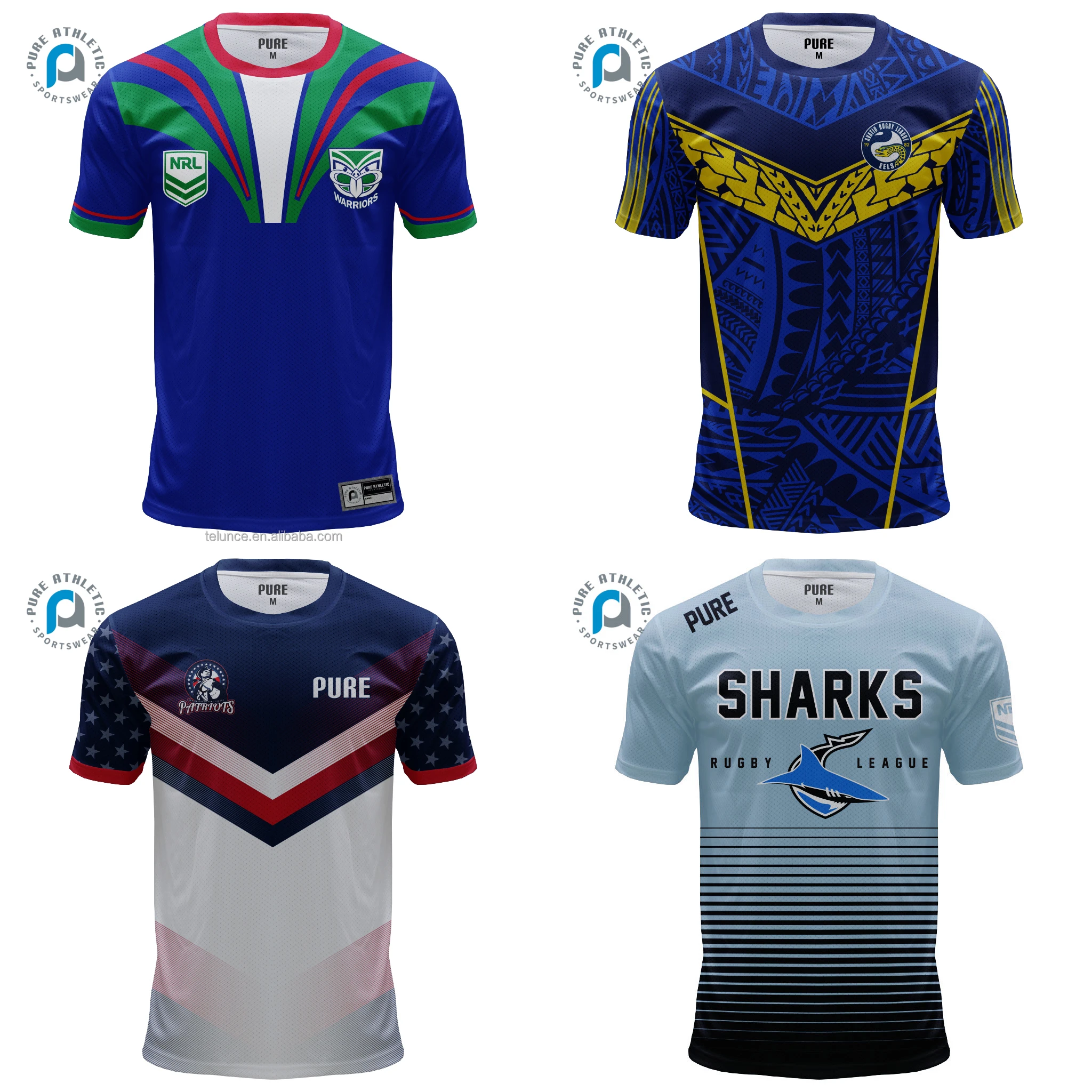 Pacific Islands design t shirts Custom sublimation training t shirts men sports touch tag rugby t shirts shorts uniforms