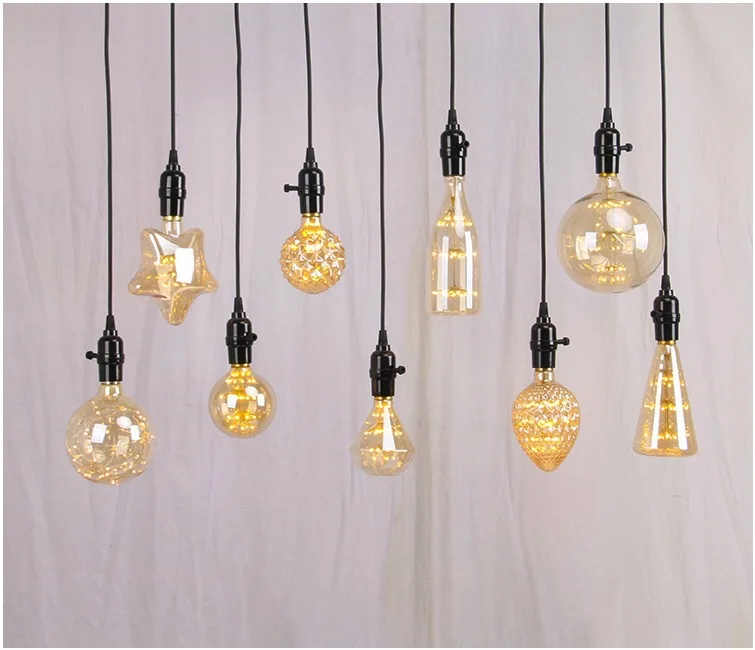 Лампа E27 держатель для ламп со звездным небом фейерверк декоративная алюминиевая лампа корпус 4 Вт светодиодная 3000K ROHS сертификат EMC FCC