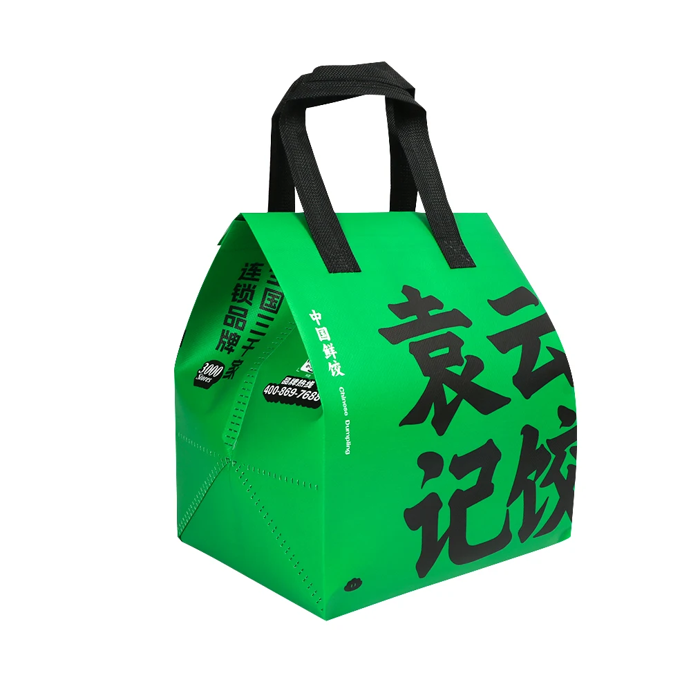 Custom Logo Disposable Cooler Bag OEM Thermal Insulation Lunch Insulated Take-Away Good Price Nonwoven Bags