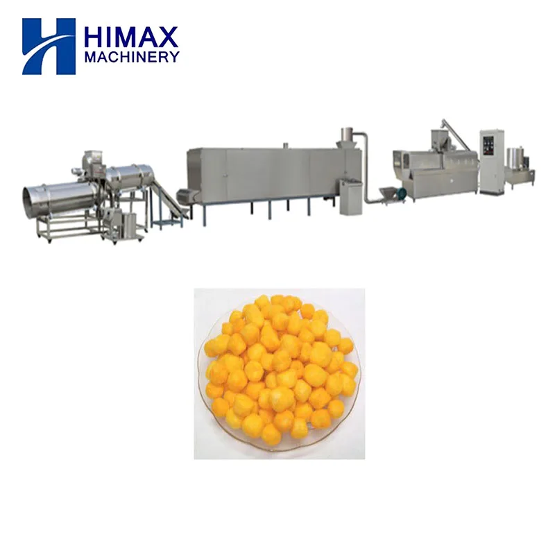 Stainless steel puffed corn snaks food making twin screw extruder 150 Kg/h food snacks machine cheese puff snack food line