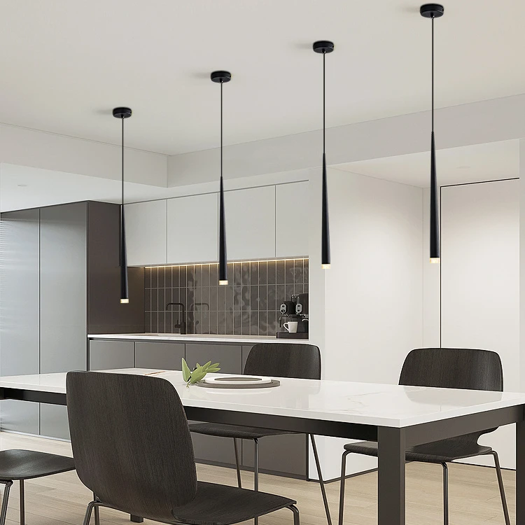 Nordic style modern chandeliers long line minimalist ins creative bar single head long small chandelier for  bedroom bedside