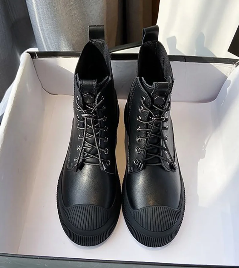 Autumn Winter 2022 Breathable Women Ankle Boots Shoes Martin Black Short Boots For Ladies Girls